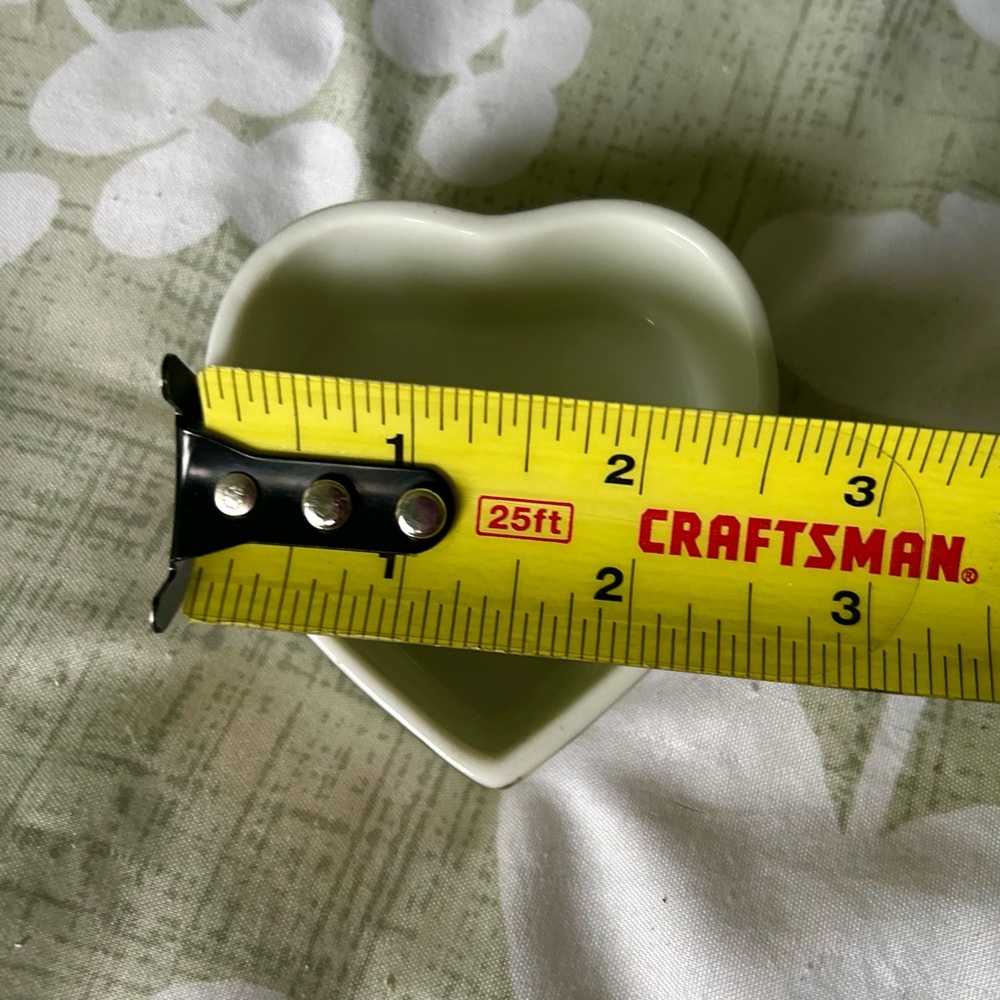 VTG Mini Porcelain Heart Shaped Trinket I Love You Dainty Chic Collectible Box - Picture 9 of 10